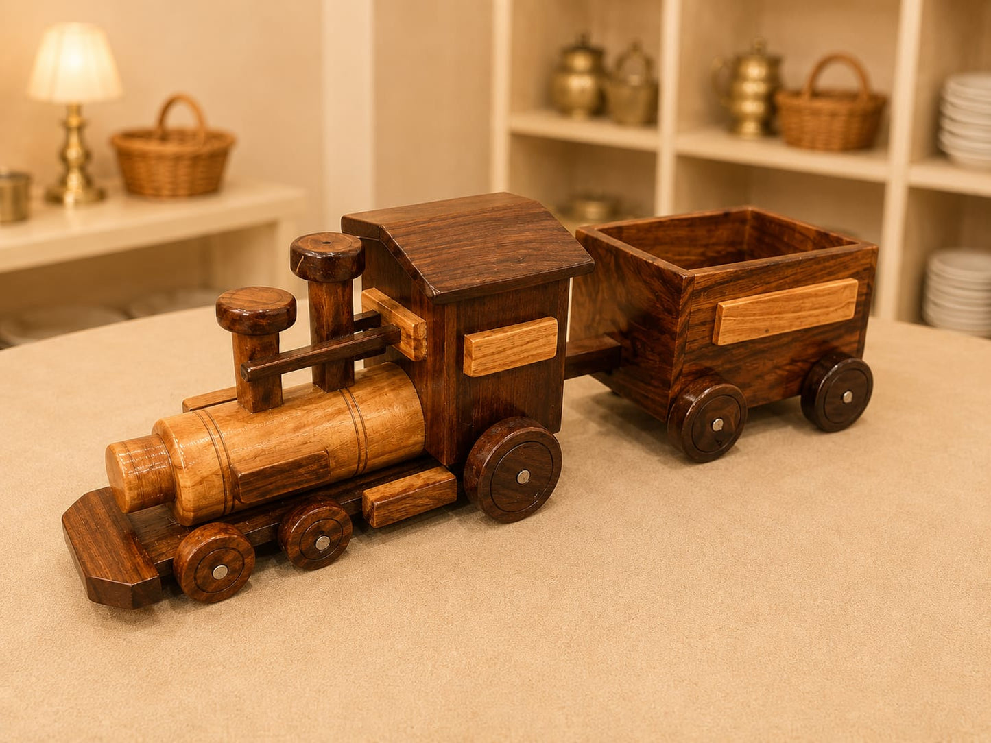 Handcrafted Wooden Train Model