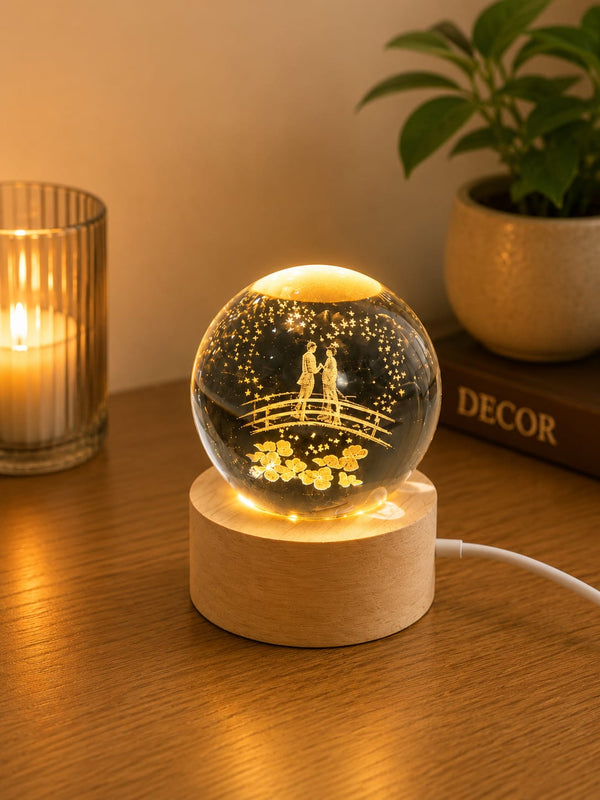3D Crystal Sphere Desk Lamp