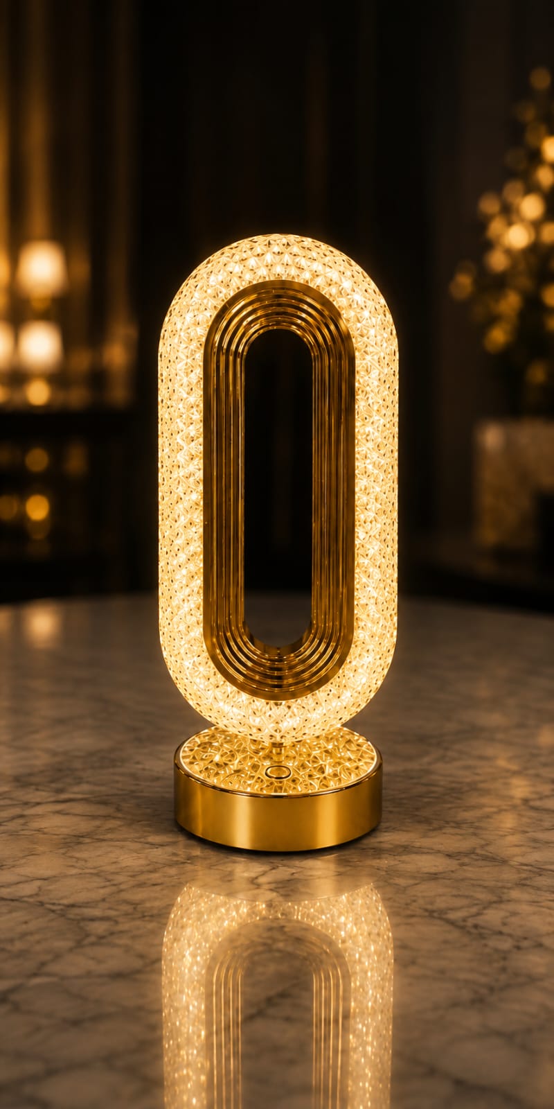 Oval Prism Crystal LED Lamp