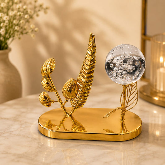 Gold Abstract Leaf Showpiece