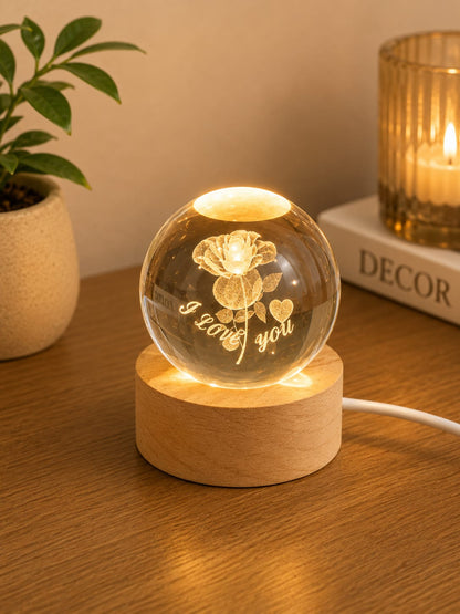 3D Crystal Sphere Desk Lamp