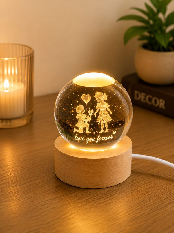 3D Crystal Sphere Desk Lamp