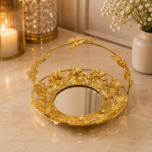 Gold Mirrored Vanity Tray