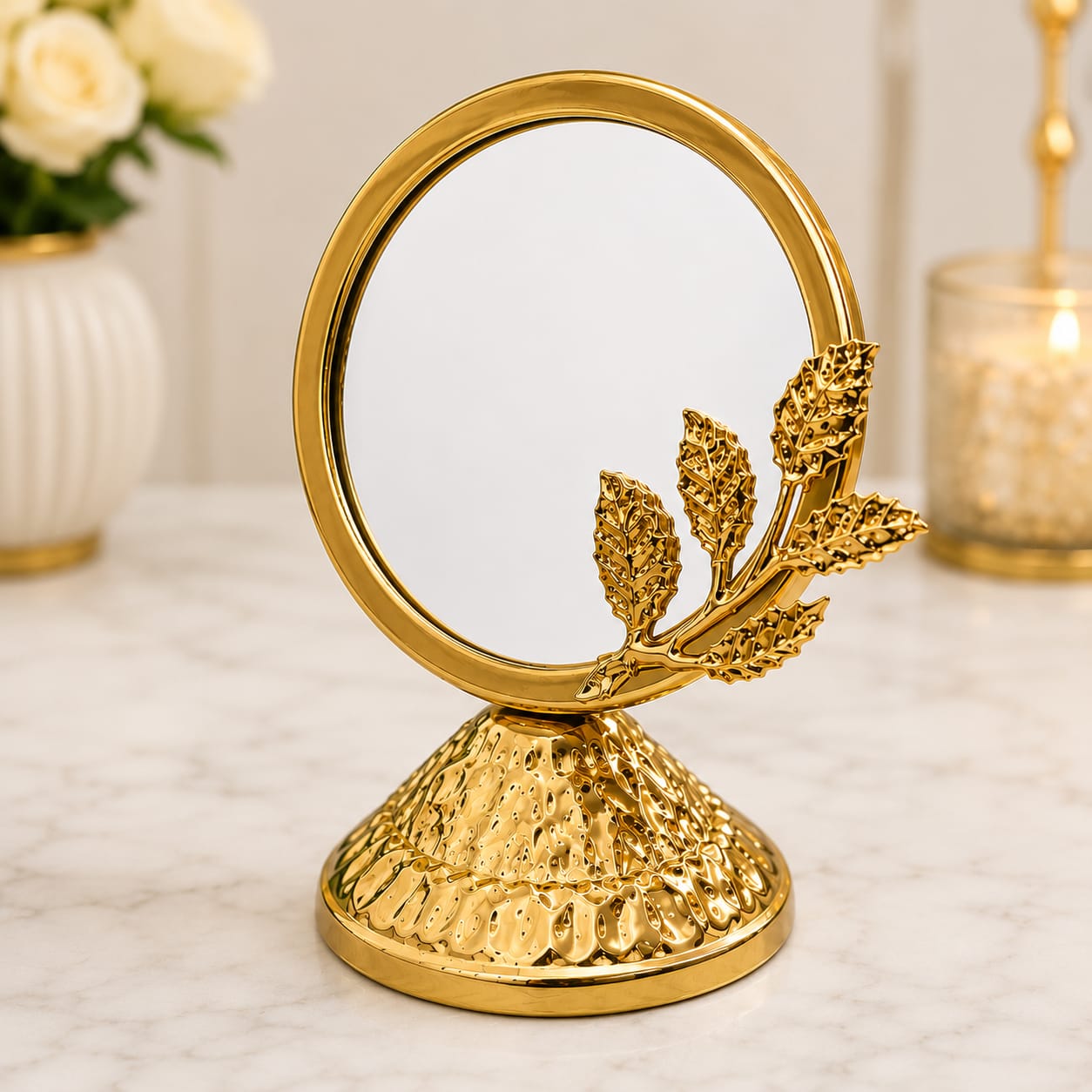 Golden Leaf Vanity Mirror
