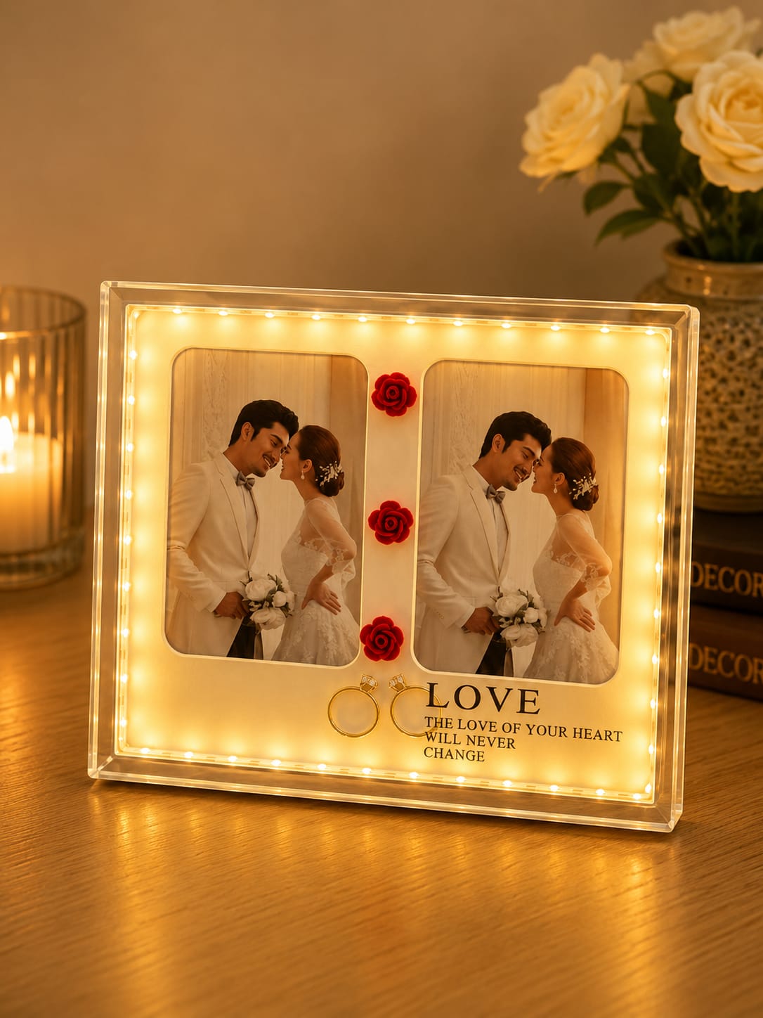 Eternal Love LED Dual Photo Frame