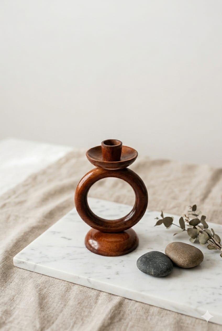 Nordic Circular Wooden Candle Stand